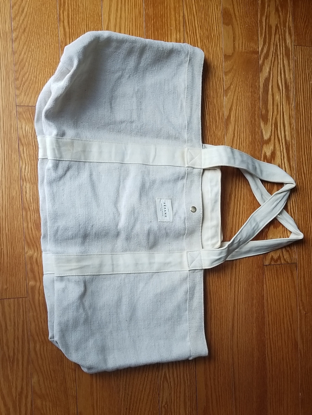 Sezane ECRU maxi canvas tote bag - Picture 2 of 10